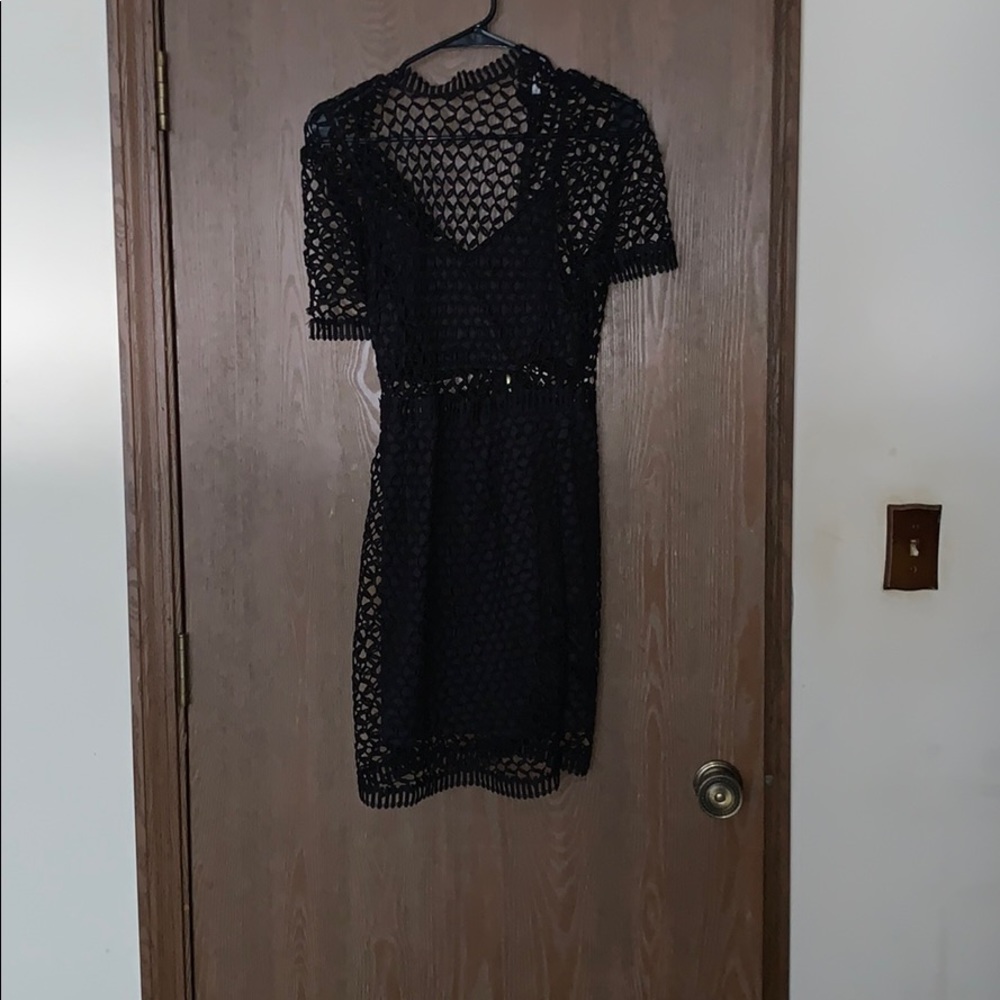 Black netted dress